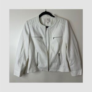 White Textured Women's Jacket